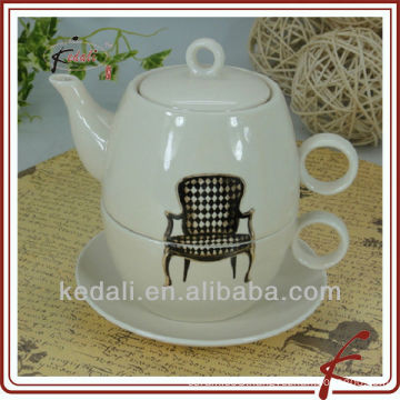 personalized ceramic tea pot for one with chair design